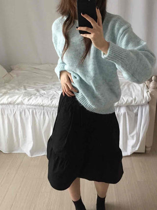 Natural Wool/Wool Round Neck Knit
