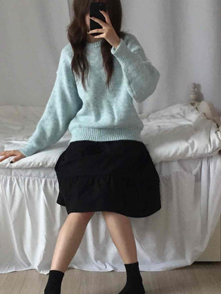 Natural Wool/Wool Round Neck Knit