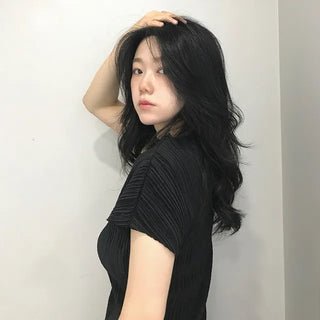Penna Wrinkle Pleated Short Sleeve Blouse
