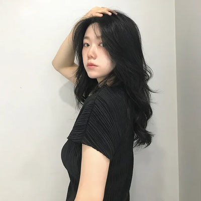 Penna Wrinkle Pleated Short Sleeve Blouse
