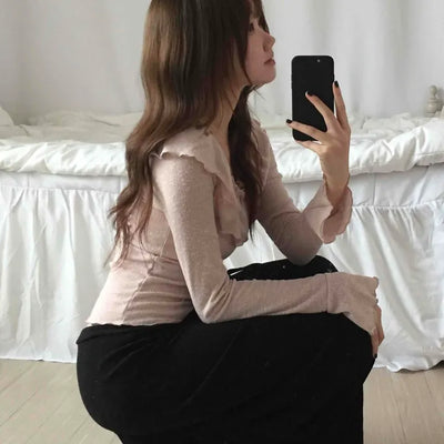 Feminine Frill Long Sleeve T-shirt