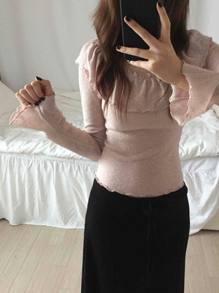 Feminine Frill Long Sleeve T-shirt