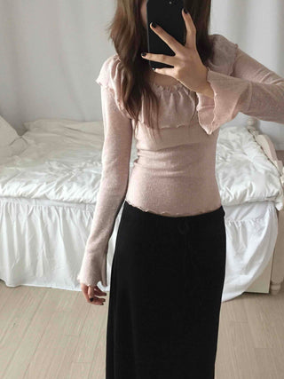Feminine Frill Long Sleeve T-shirt