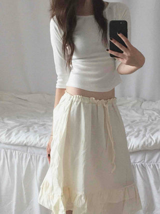 Natural Plain 3/4 Sleeve Long-Sleeve T-Shirt