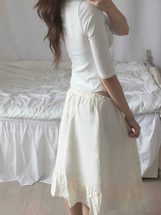 Natural Plain 3/4 Sleeve Long-Sleeve T-Shirt