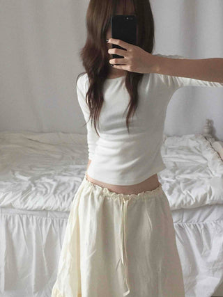 Natural Plain 3/4 Sleeve Long-Sleeve T-Shirt
