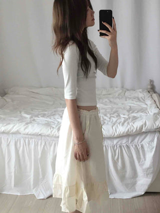 Natural Plain 3/4 Sleeve Long-Sleeve T-Shirt