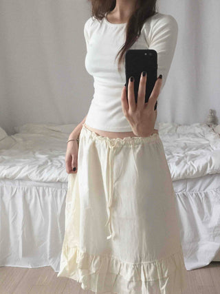 Natural Plain 3/4 Sleeve Long-Sleeve T-Shirt