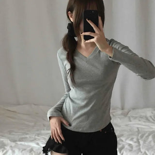 Daily V-Neck Slim Fit Long Sleeve T-Shirt