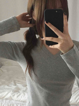 Daily V-Neck Slim Fit Long Sleeve T-Shirt