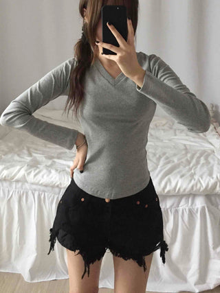 Daily V-Neck Slim Fit Long Sleeve T-Shirt