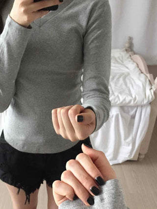 Daily V-Neck Slim Fit Long Sleeve T-Shirt