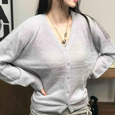 Daily Deep V-Neck Wool/Wool Alpaca Cardigan