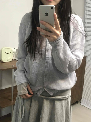 Daily Deep V-Neck Wool/Wool Alpaca Cardigan