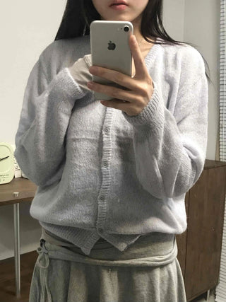 Daily Deep V-Neck Wool/Wool Alpaca Cardigan
