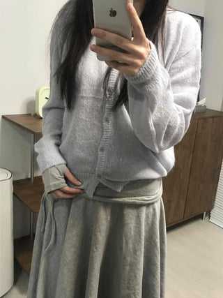 Daily Deep V-Neck Wool/Wool Alpaca Cardigan