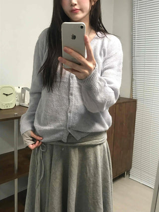 Daily Deep V-Neck Wool/Wool Alpaca Cardigan