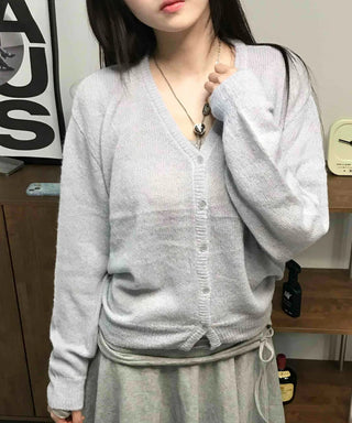 Daily Deep V-Neck Wool/Wool Alpaca Cardigan