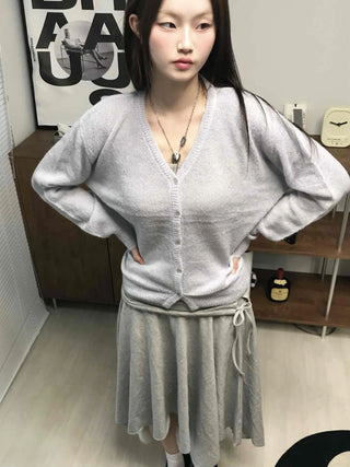 Daily Deep V-Neck Wool/Wool Alpaca Cardigan