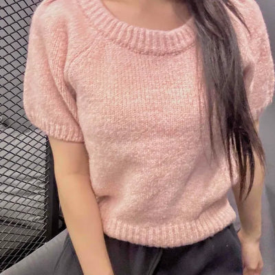 Essential U-Neck Puff Loose Fit Knit