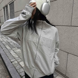 Patch Cotton Loose Fit Zip-up