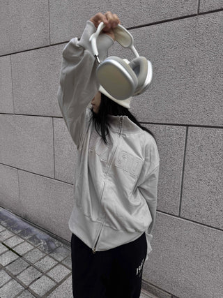 Patch Cotton Loose Fit Zip-up