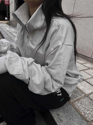Patch Cotton Loose Fit Zip-up