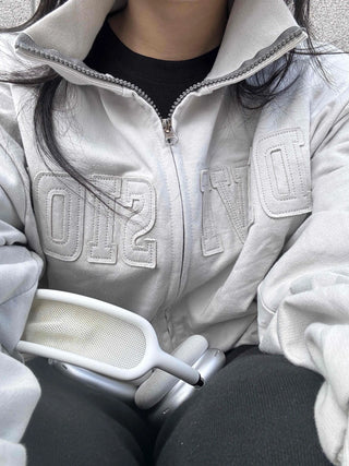 Patch Cotton Loose Fit Zip-up