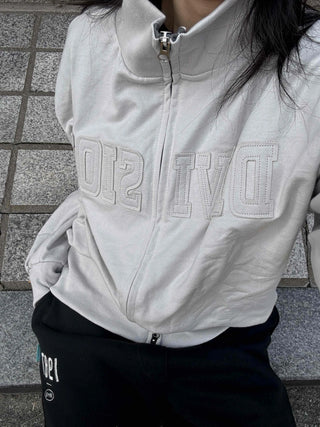 Patch Cotton Loose Fit Zip-up