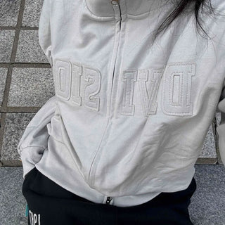 Patch Cotton Loose Fit Zip-up