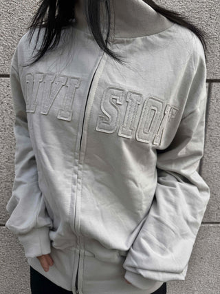 Patch Cotton Loose Fit Zip-up