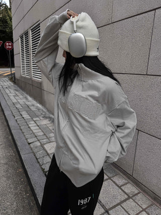 Patch Cotton Loose Fit Zip-up