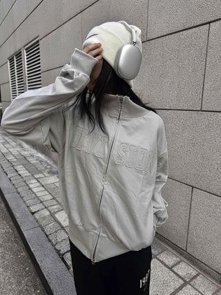 Patch Cotton Loose Fit Zip-up