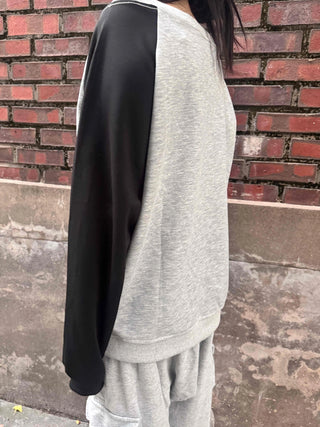 Casual Raglan Off-Sleeve Sweatshirt