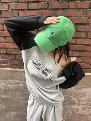 Casual Raglan Off-Sleeve Sweatshirt