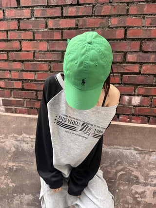Casual Raglan Off-Sleeve Sweatshirt