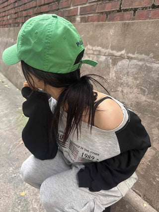 Casual Raglan Off-Sleeve Sweatshirt