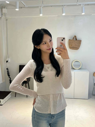 Clean Spring/Autumn Cardigan Bustier Set