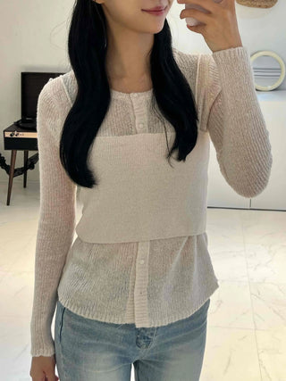 Clean Spring/Autumn Cardigan Bustier Set