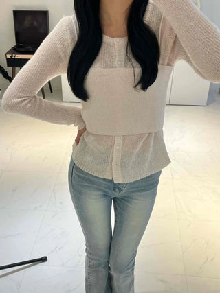 Clean Spring/Autumn Cardigan Bustier Set