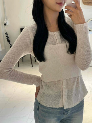 Clean Spring/Autumn Cardigan Bustier Set