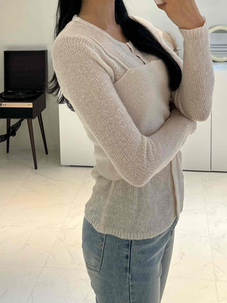 Clean Spring/Autumn Cardigan Bustier Set