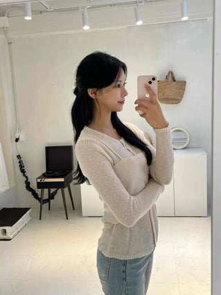 Clean Spring/Autumn Cardigan Bustier Set
