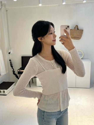 Clean Spring/Autumn Cardigan Bustier Set