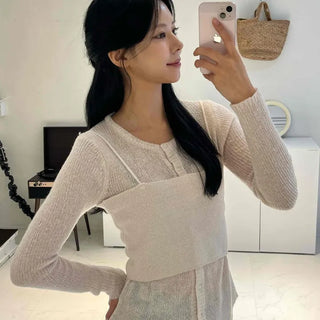 Clean Spring/Autumn Cardigan Bustier Set