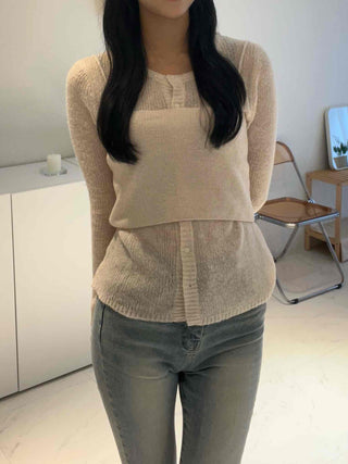 Clean Spring/Autumn Cardigan Bustier Set