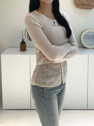 Clean Spring/Autumn Cardigan Bustier Set