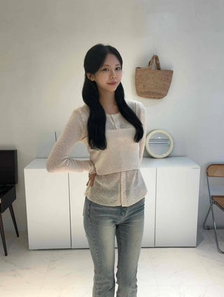 Clean Spring/Autumn Cardigan Bustier Set