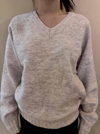 Simple Trendy Plain V-Neck Knit