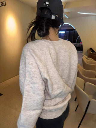 Simple Trendy Plain V-Neck Knit